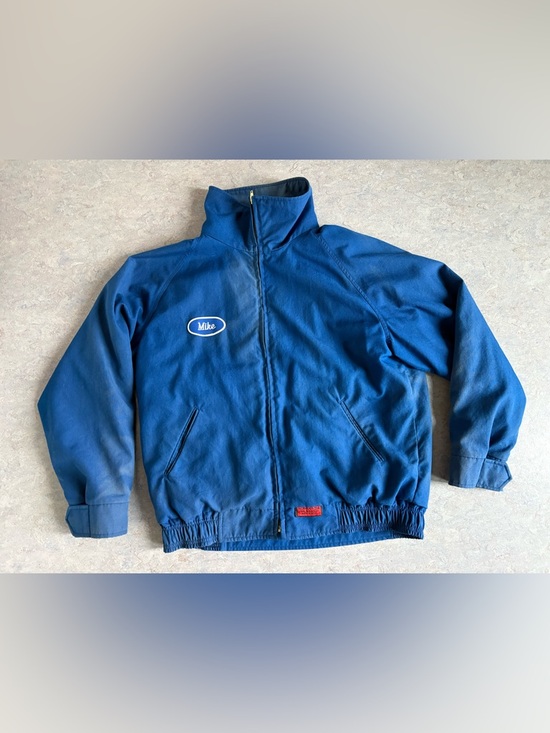 Other - Blue Zip-Up Work Jacket with 'Mike' Patch